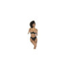 Ensemble 2 pièces, en vinyl et résille noir, soutien gorge seins nus et string avec zip fonctionnel 